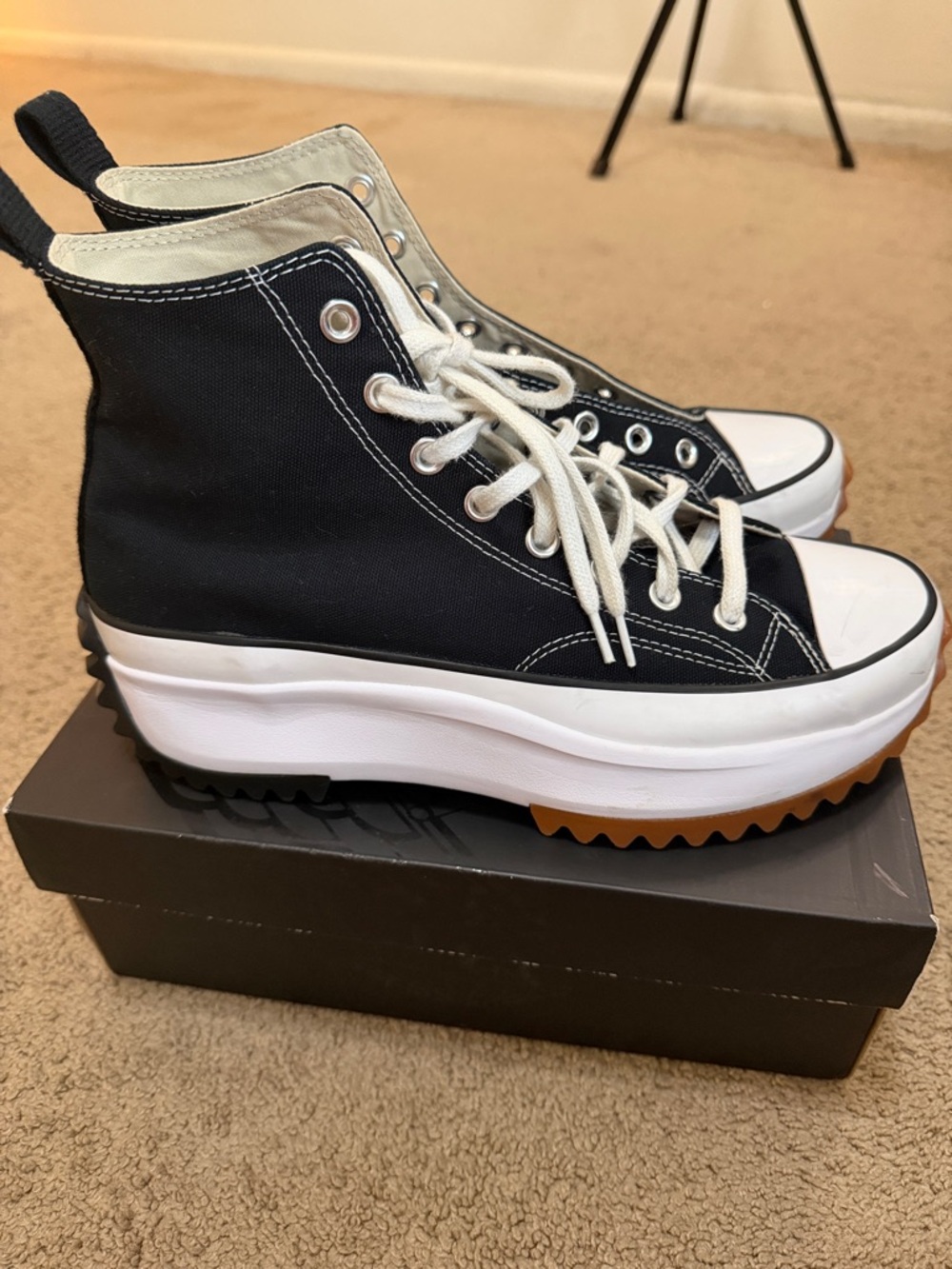 Converse Black and White High-Top Canvas Sneakers - Picture 3 of 7